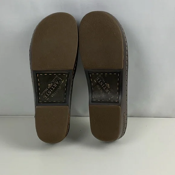 L'ARTISTE Spring Step Chino Leather Mule‎ Sz US 10.5 EU 41 Brown Clog Wedge Shoe - Picture 5 of 7